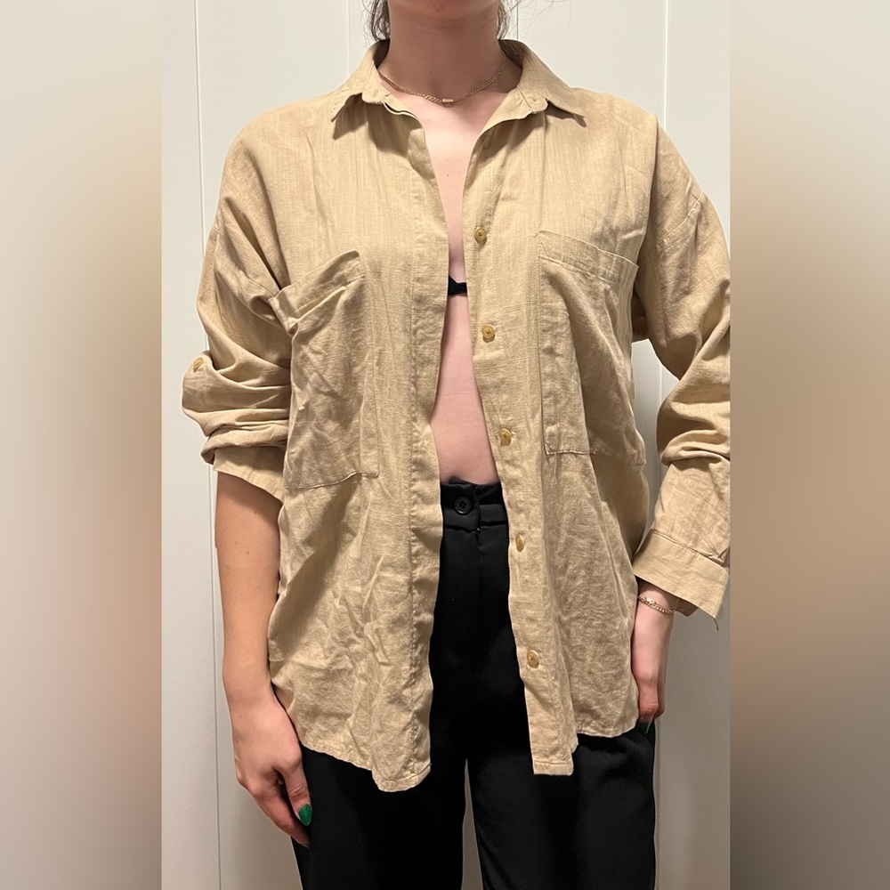 Beige buttondown shirt